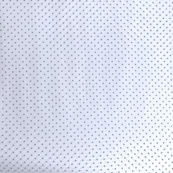 Tissu en coton - Pois gris sur blanc 4 mm