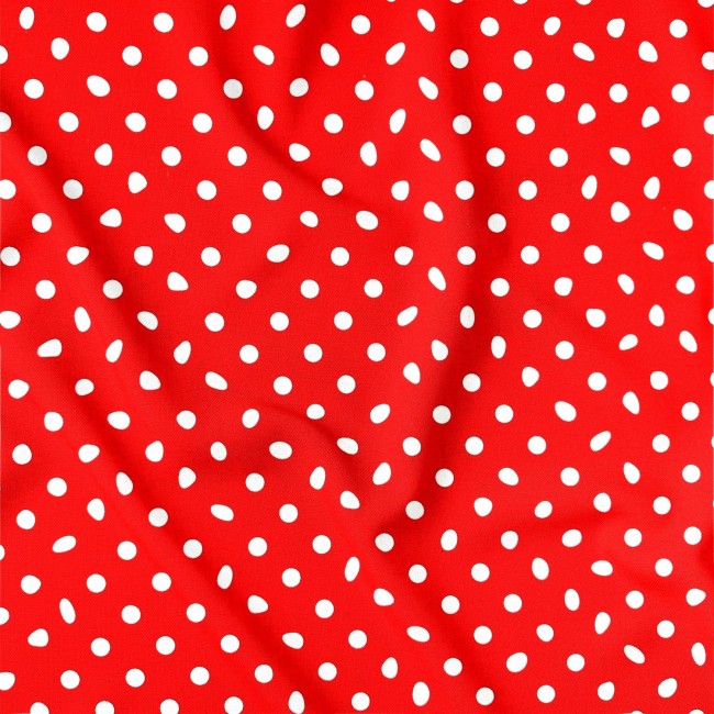 Tissu en coton - Pois rouges 1 cm
