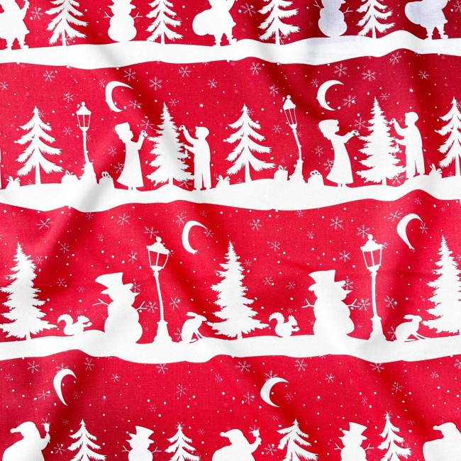 Tissu en coton - Forêt de Noël