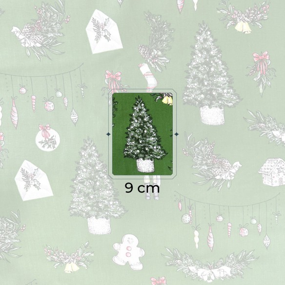 Tissu en coton - Casse-Noisette de Noël, vert