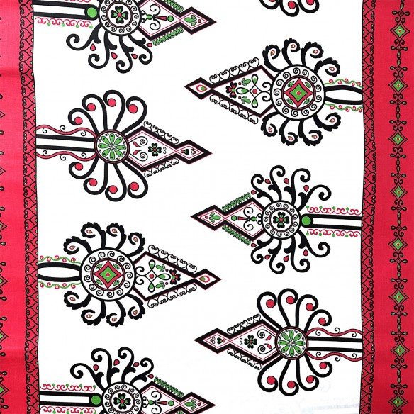 Tissu en coton - Parzenica Highland Folklore Motif rouge
