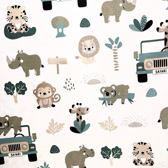 Tissu en coton - Bébé Safari