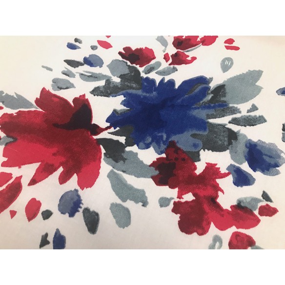 Tissu en coton - Grandes fleurs peintes