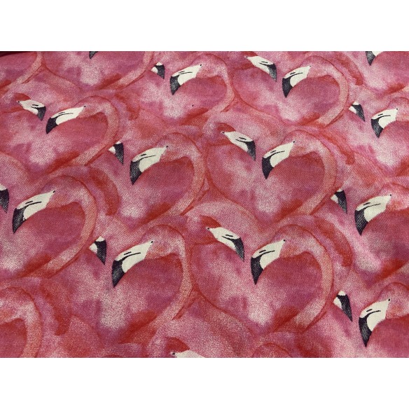 Tissu en coton - Flamants roses au cinéma