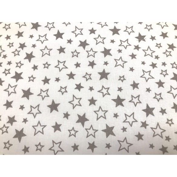 Tissu en coton - Mini étoiles galactiques sur fond blanc