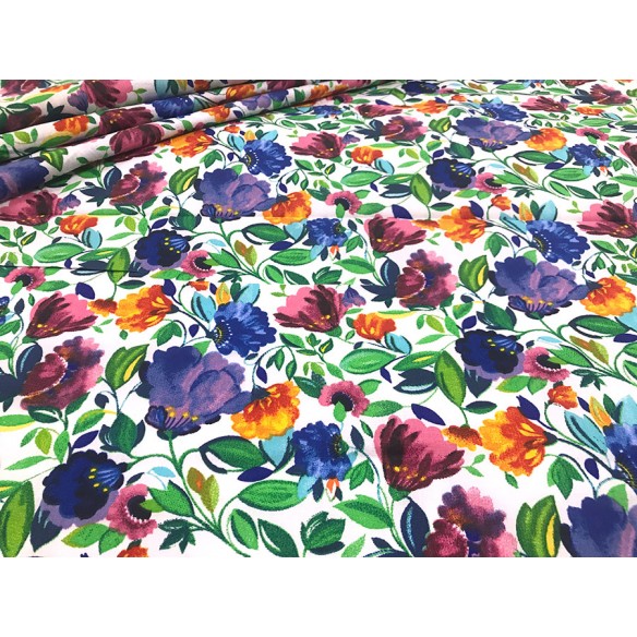 Tissu en coton - Fleurs peintes