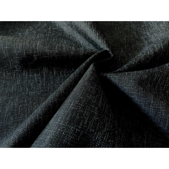Tissu imperméable - Imitation lin noir