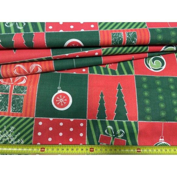 Tissu en coton - Cadeaux de fête patchwork