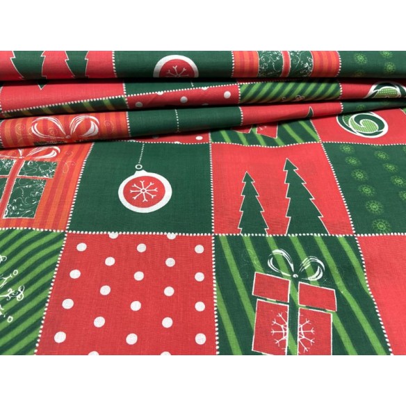 Tissu en coton - Cadeaux de fête patchwork