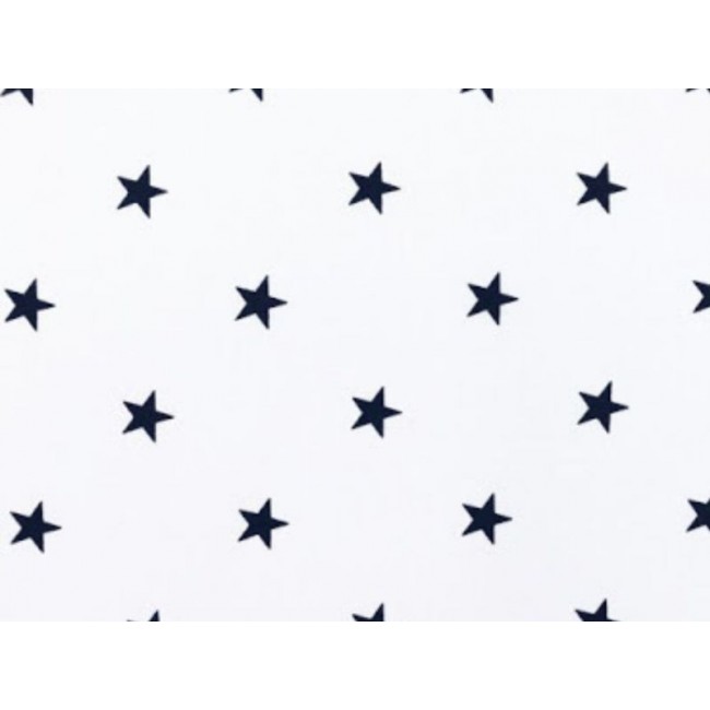 Tissu en coton - Étoiles noires sur blanc