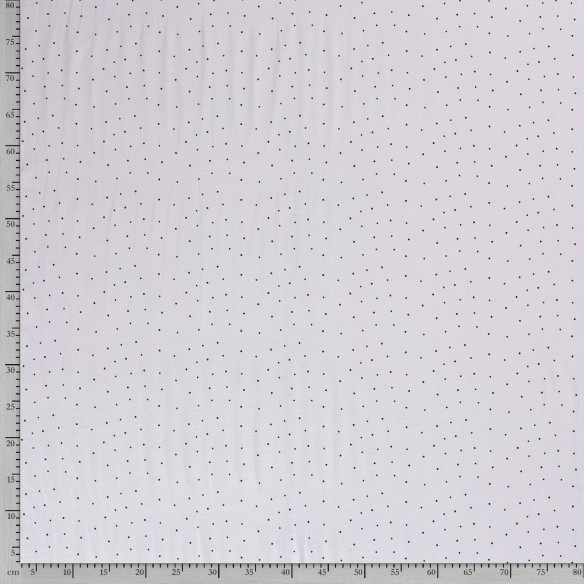 Single Jersey imprimé - Points noirs sur blanc