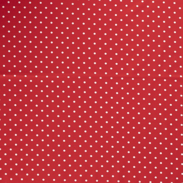 Single Jersey imprimé - Pavot blanc sur rouge