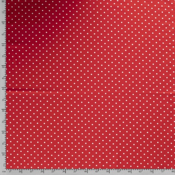 Single Jersey imprimé - Pavot blanc sur rouge