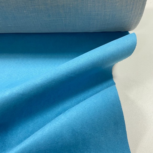 Tissu d'ameublement NUBUK - Turquoise