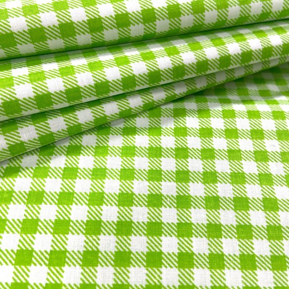 Tissu en coton - Treillis vert clair