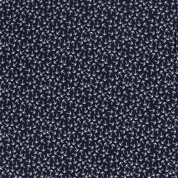 Single Jersey imprimé - Ancres bleu marine