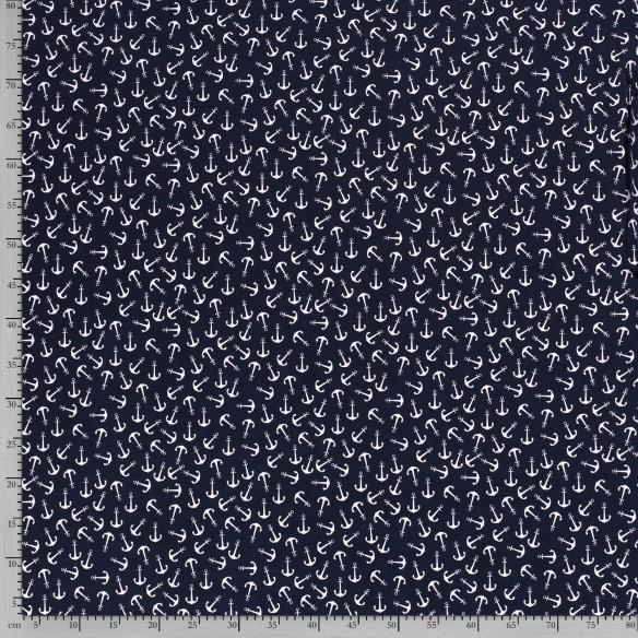 Single Jersey imprimé - Ancres bleu marine