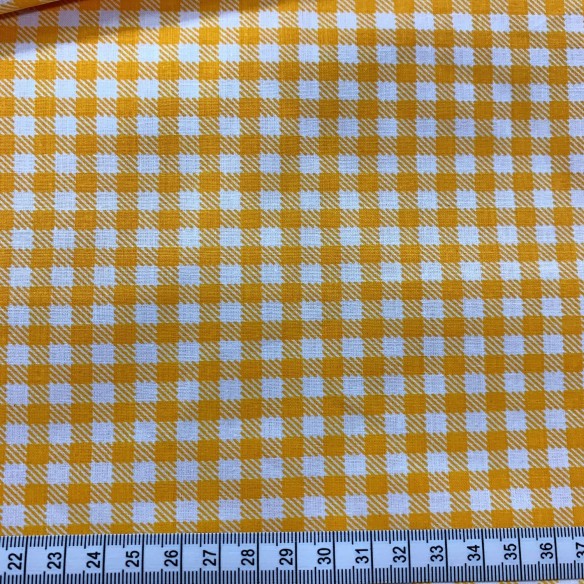 Tissu en coton - Treillis jaune