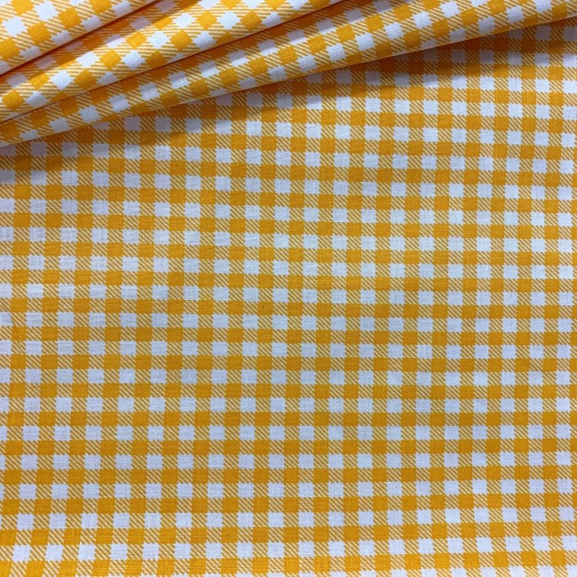 Tissu en coton - Treillis jaune