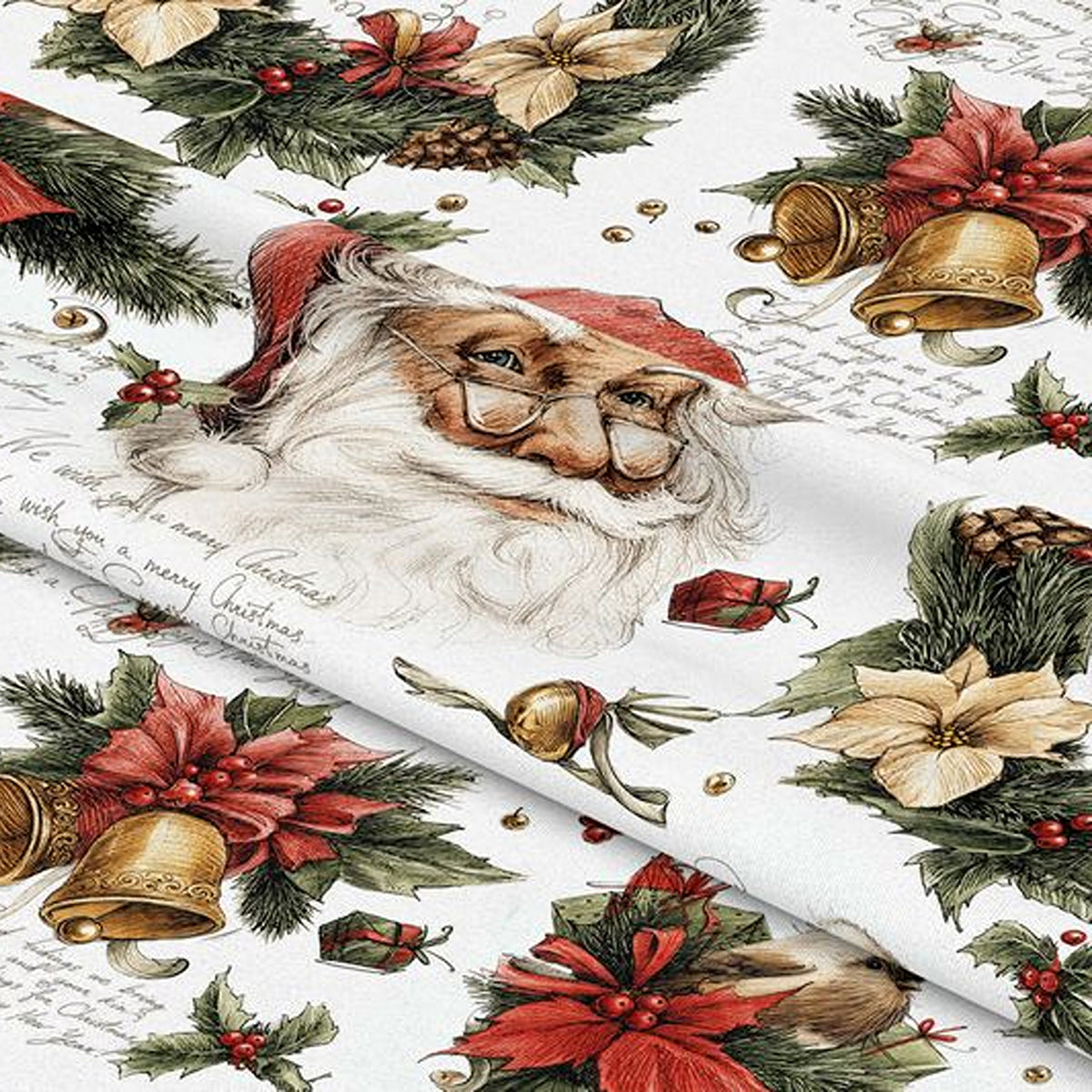Tissu en velours imprimé - Motif de Noël - 26282-101