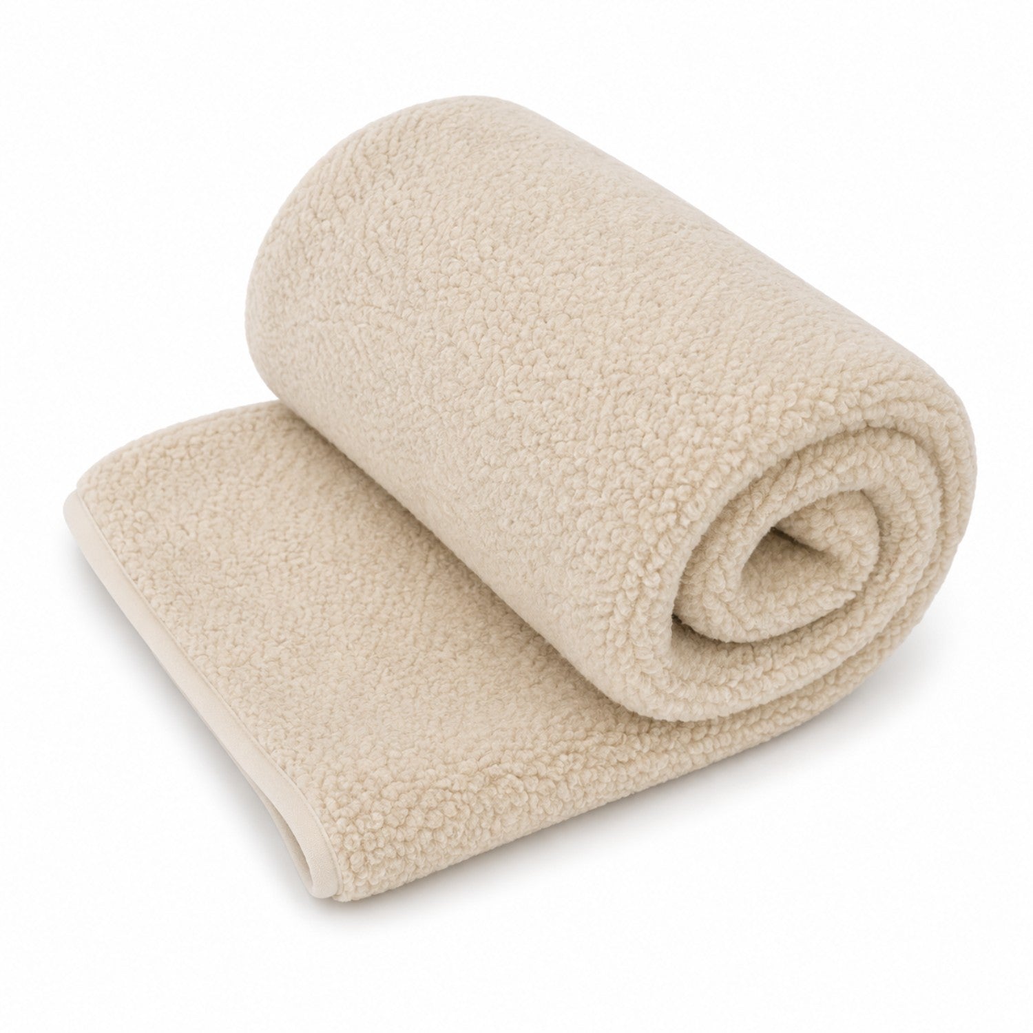 Tissu en laine de mouton tricotée - beige