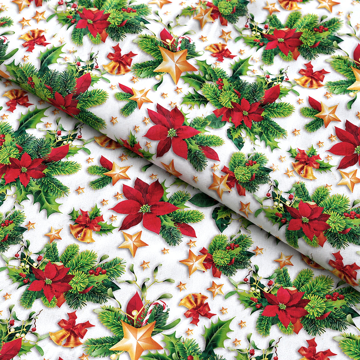 Tissu en velours imprimé - Motif de Noël - 22993-1001