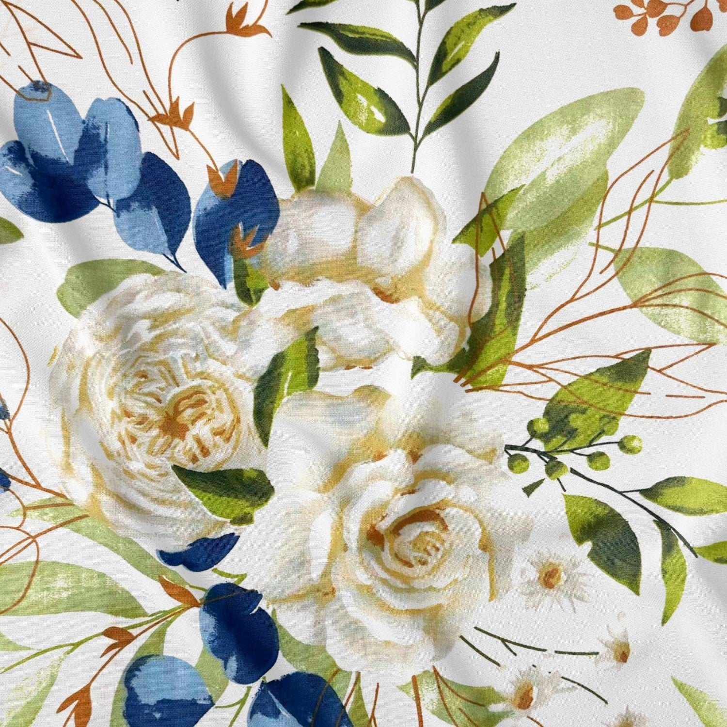 Tissu en coton - Jardin bleu