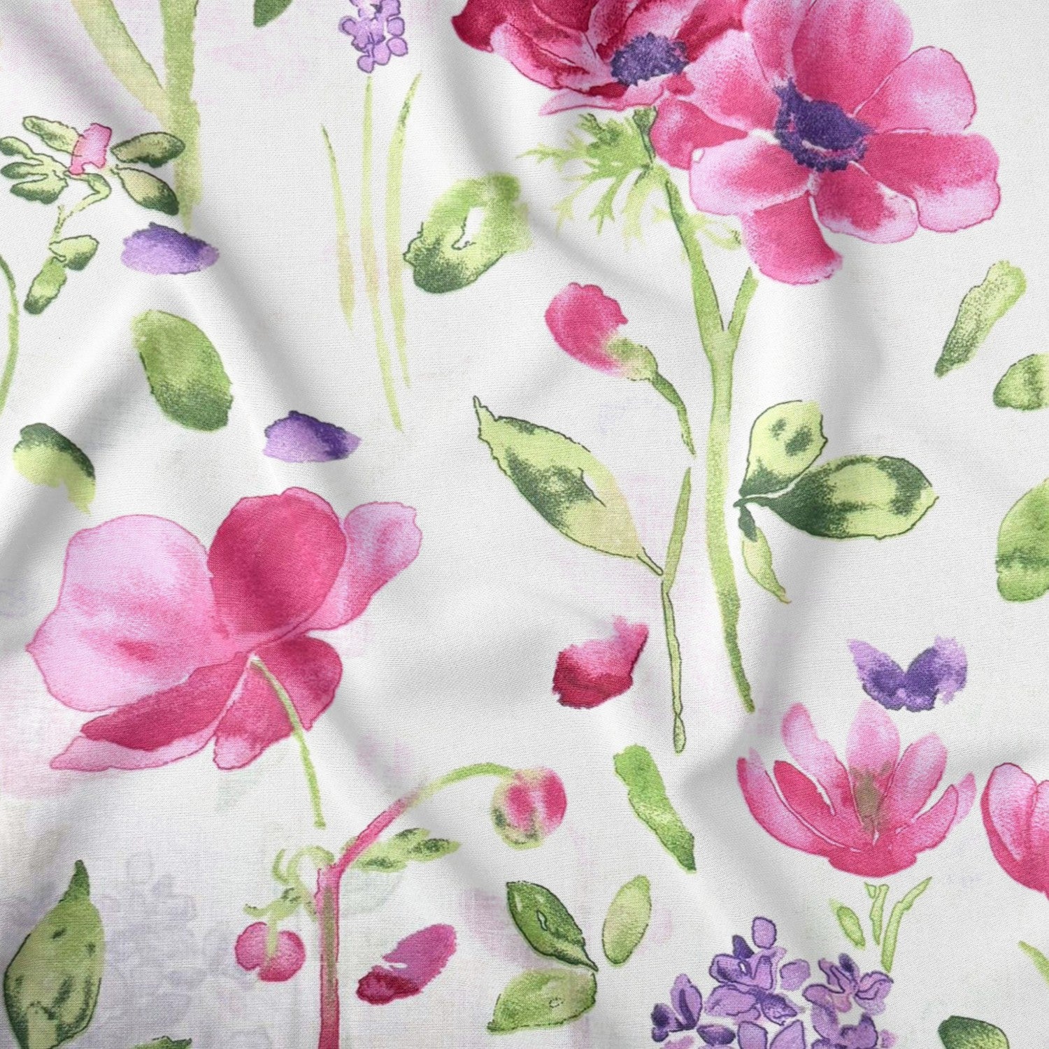 Tissu en coton - Jardin rose violet