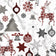 Tissu en coton - Flocons de neige et rennes de Noël, blanc