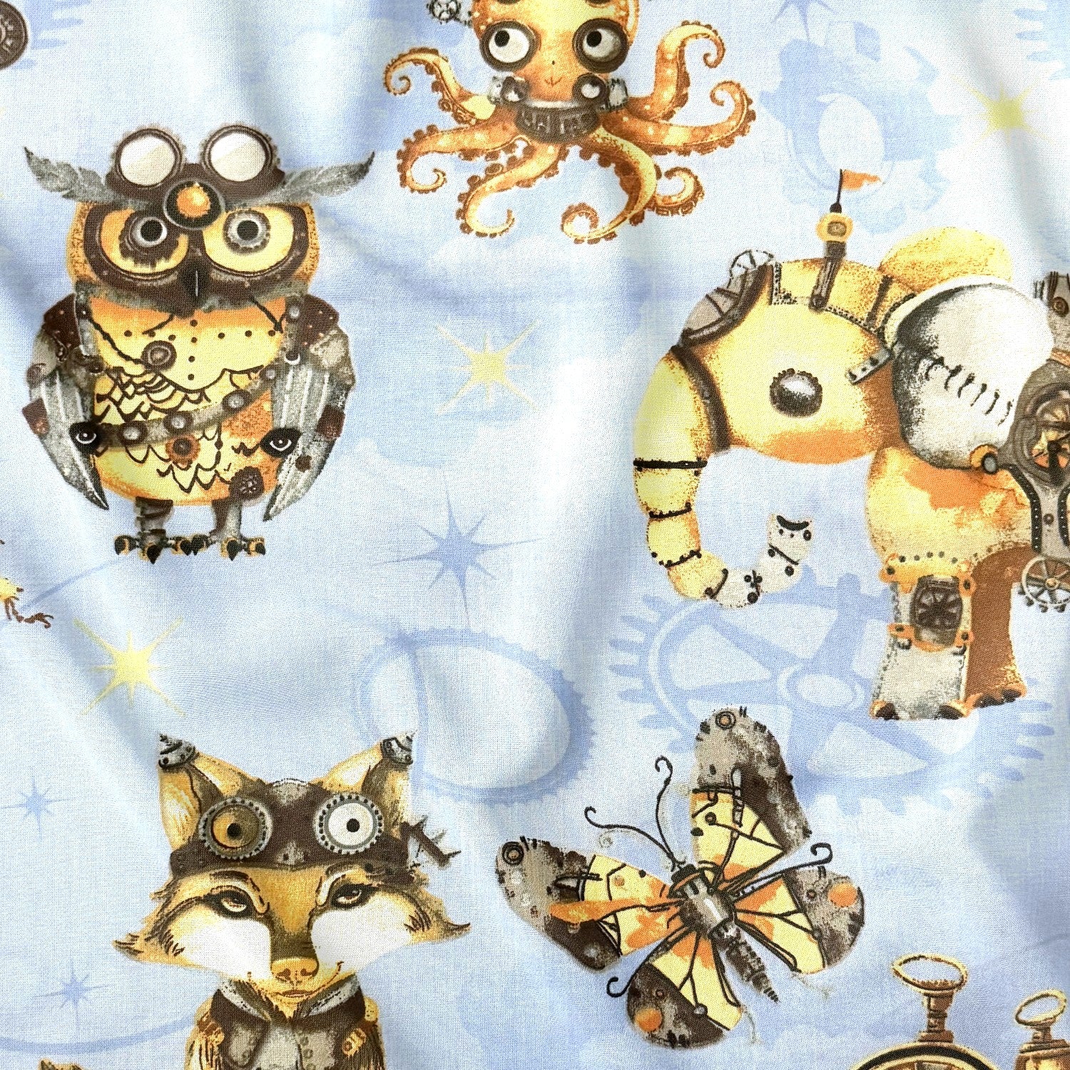 Tissu en coton - Explorateurs steampunk