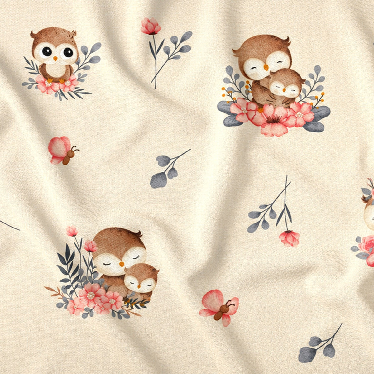 Tissu en coton - Petites chouettes