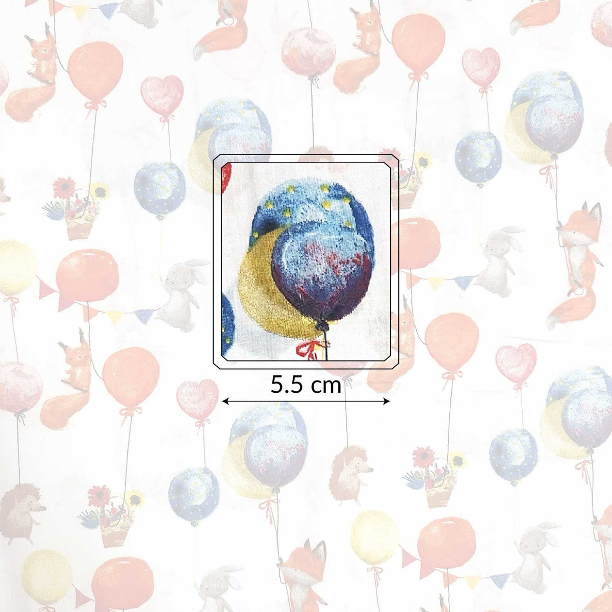 Cotton Fabric - Animals and Baloons