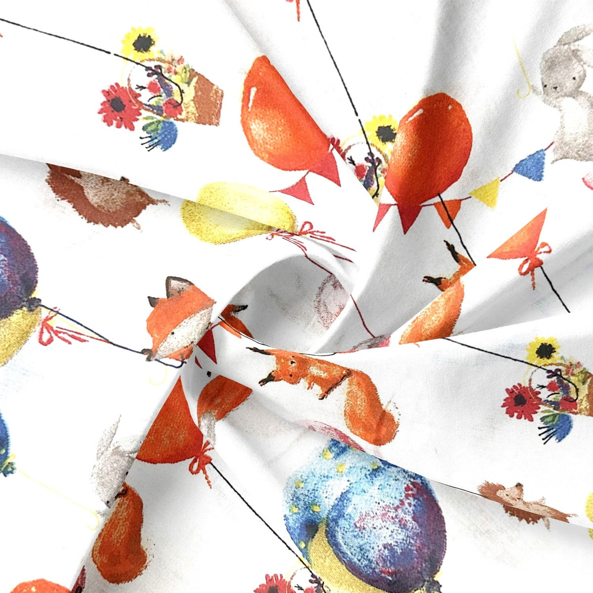 Cotton Fabric - Animals and Baloons