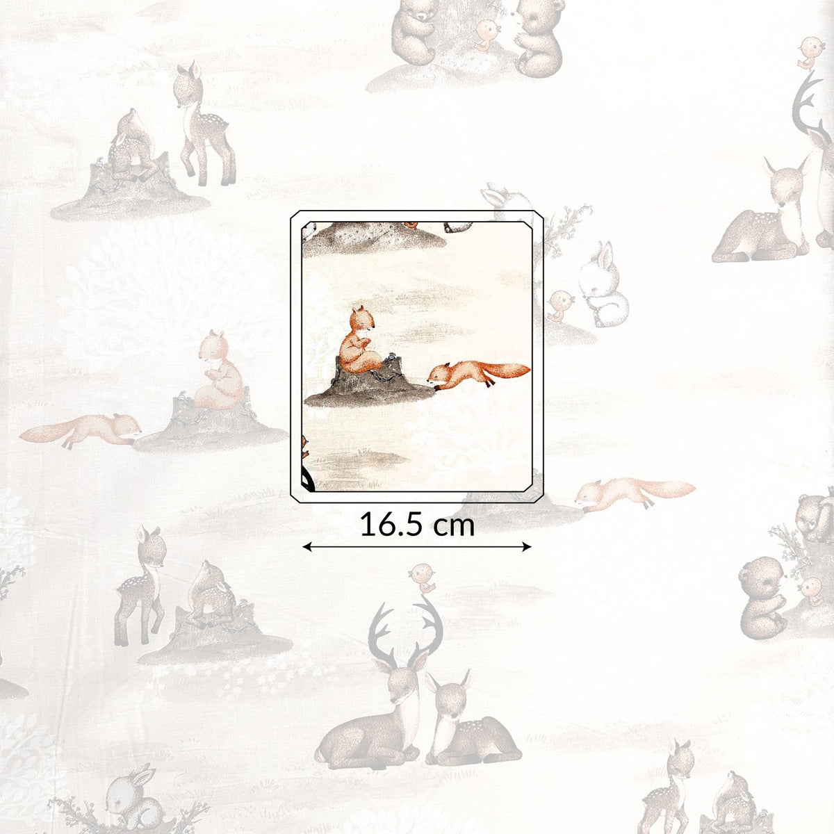 Cotton Fabric - Baby Zoo, Beige