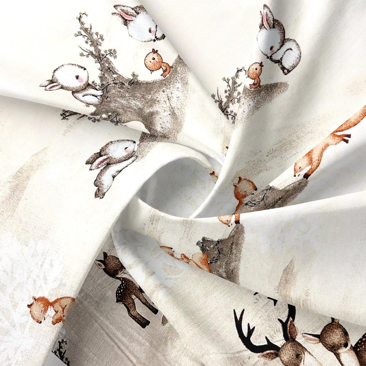 Cotton Fabric - Baby Zoo, Beige