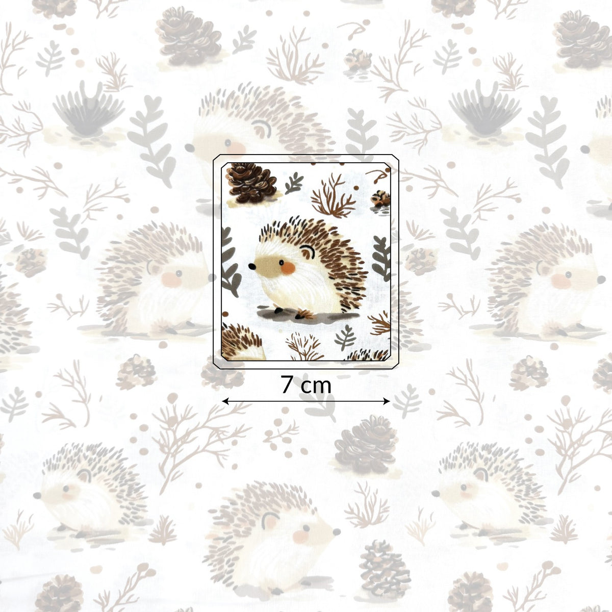 Cotton Fabric - Beige Hedgehogs