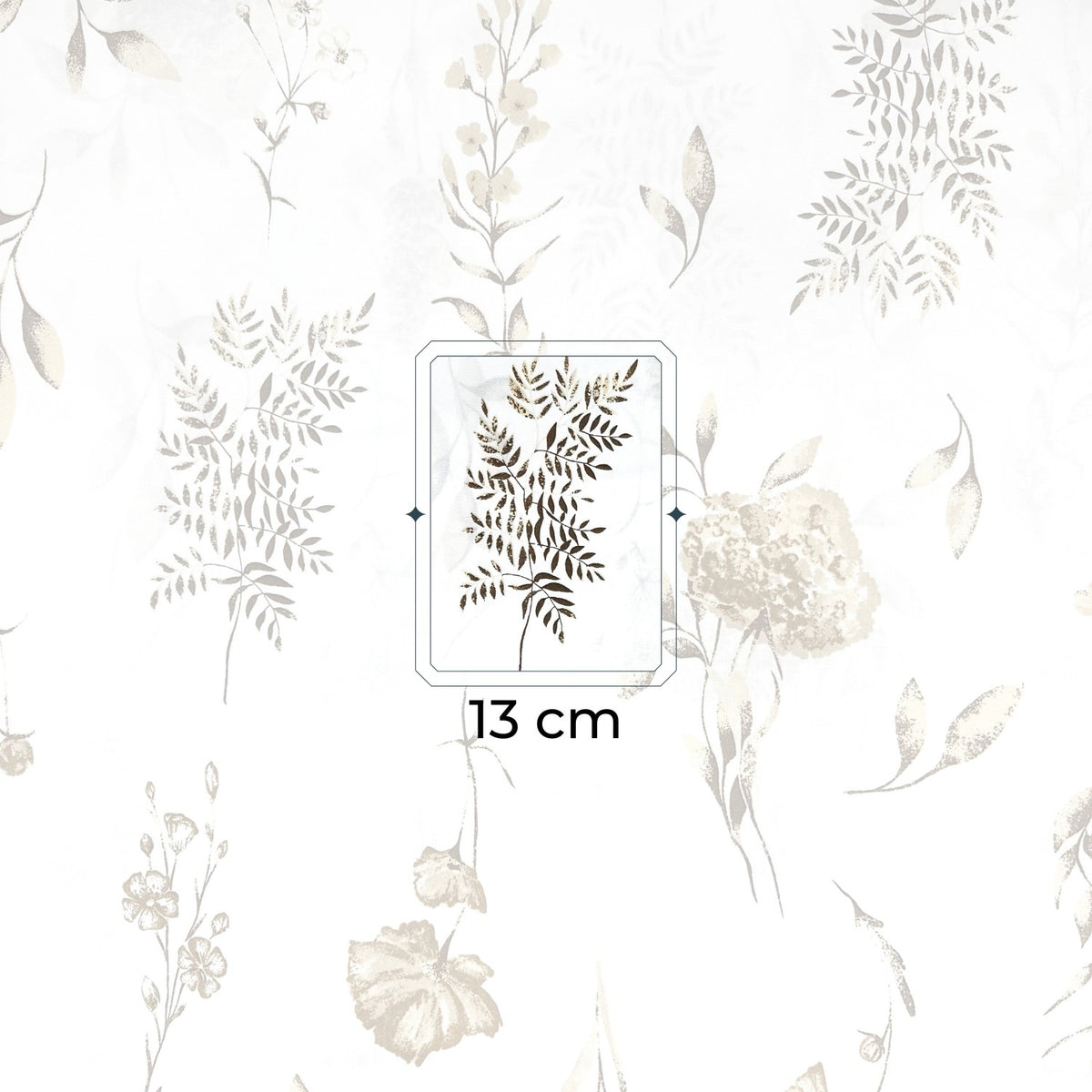 Cotton Fabric - Beige twigs