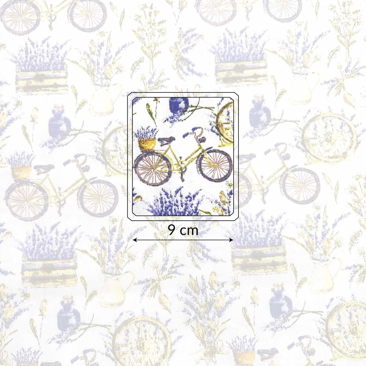 Cotton Fabric - Bicycle and lavender