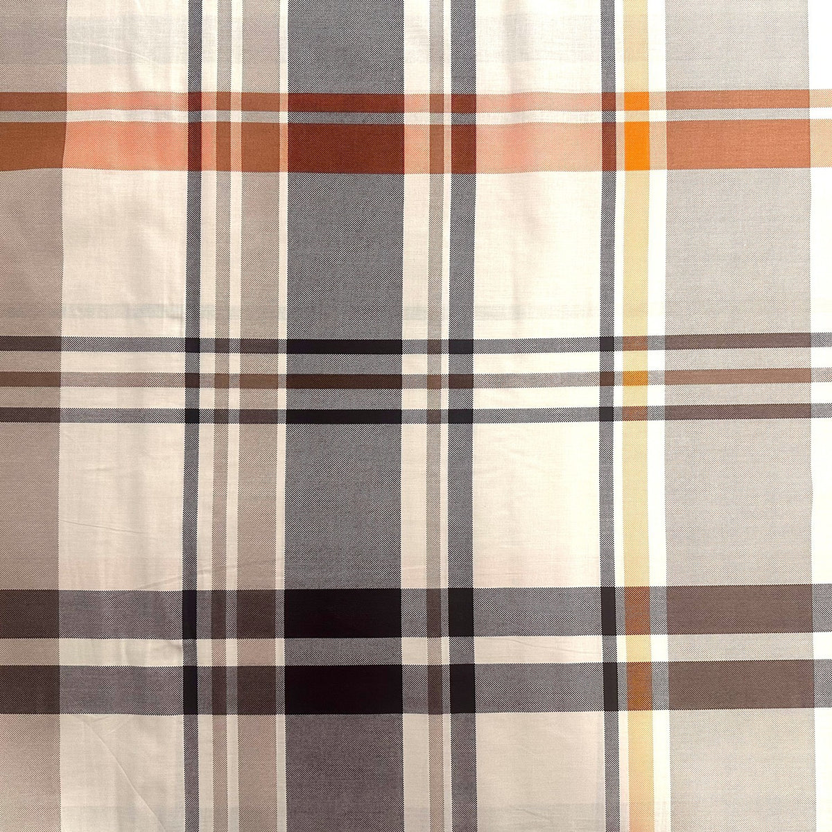 Cotton Fabric - Big Beige Grid