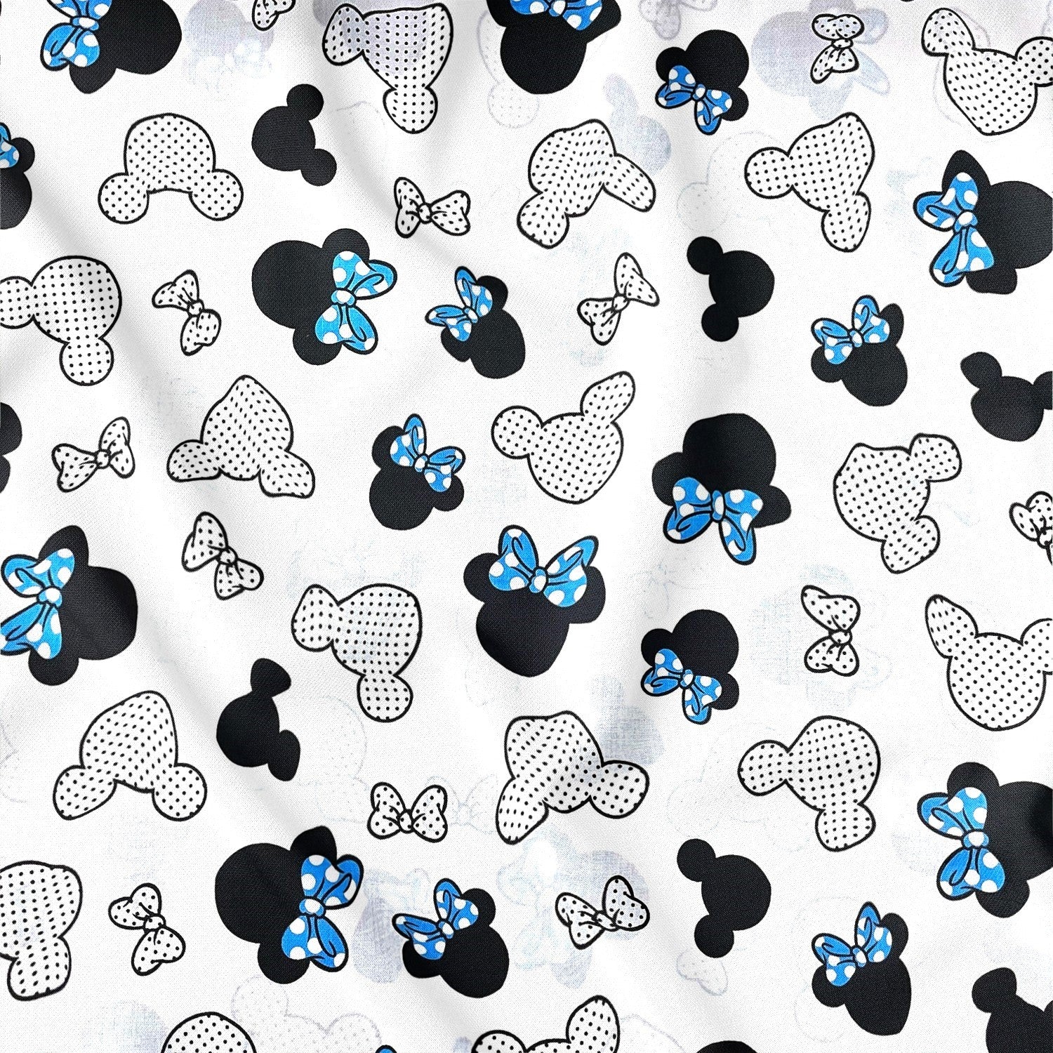 Cotton Fabric - Blue Mickey Mouse with Dots