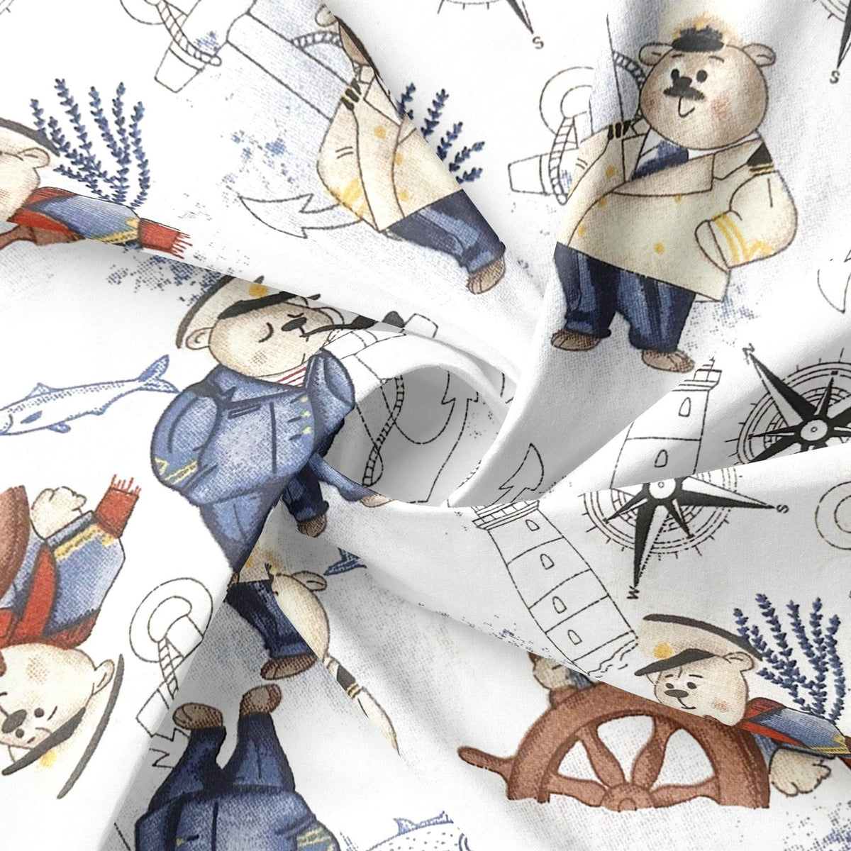 Cotton Fabric - Captain Teddy Bear