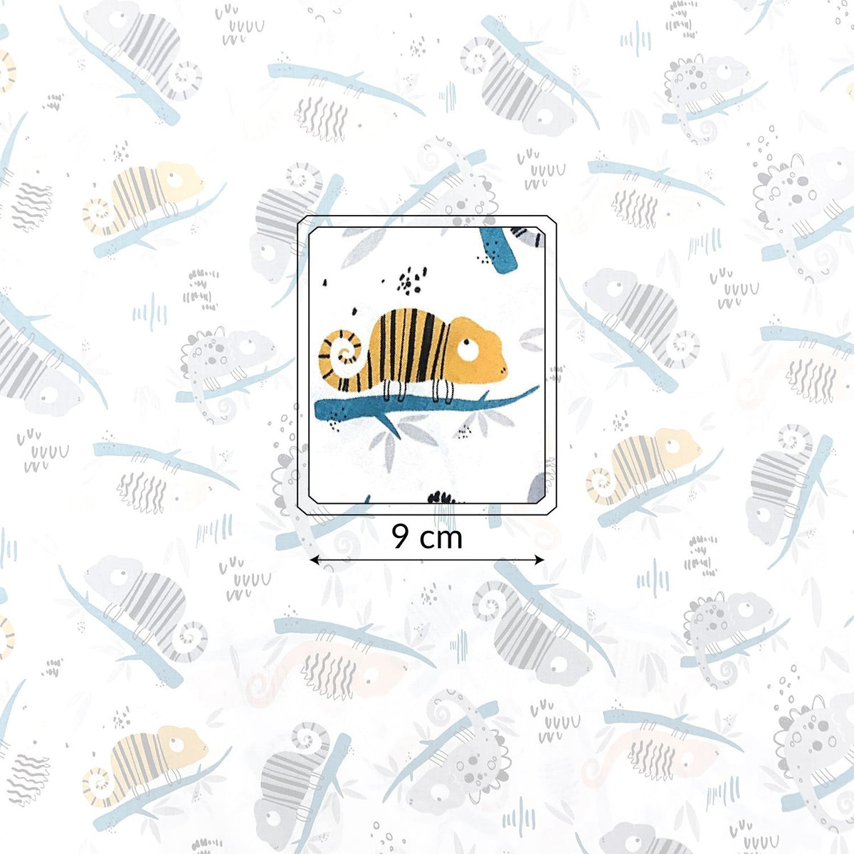 Cotton Fabric - Chameleon, Blue