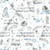 Tissu en coton - Trains, avions et maisons, gris