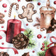 Tissu en coton - Décorations de Noël II, blanc