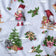 Tissu en coton - Lutins de Noël, gris clair