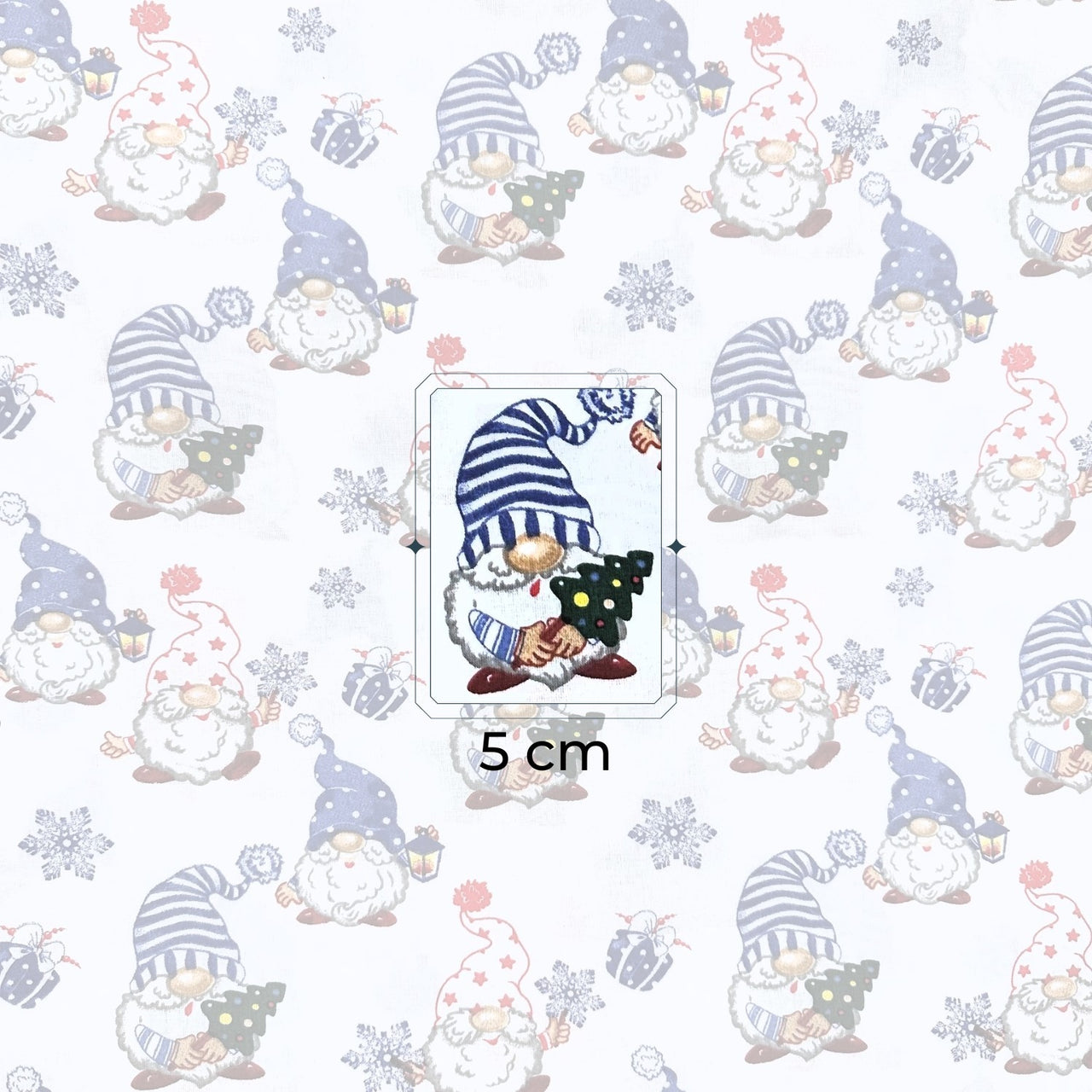 Cotton Fabric - Christmas Gnomes and Gadgets Navy Blue