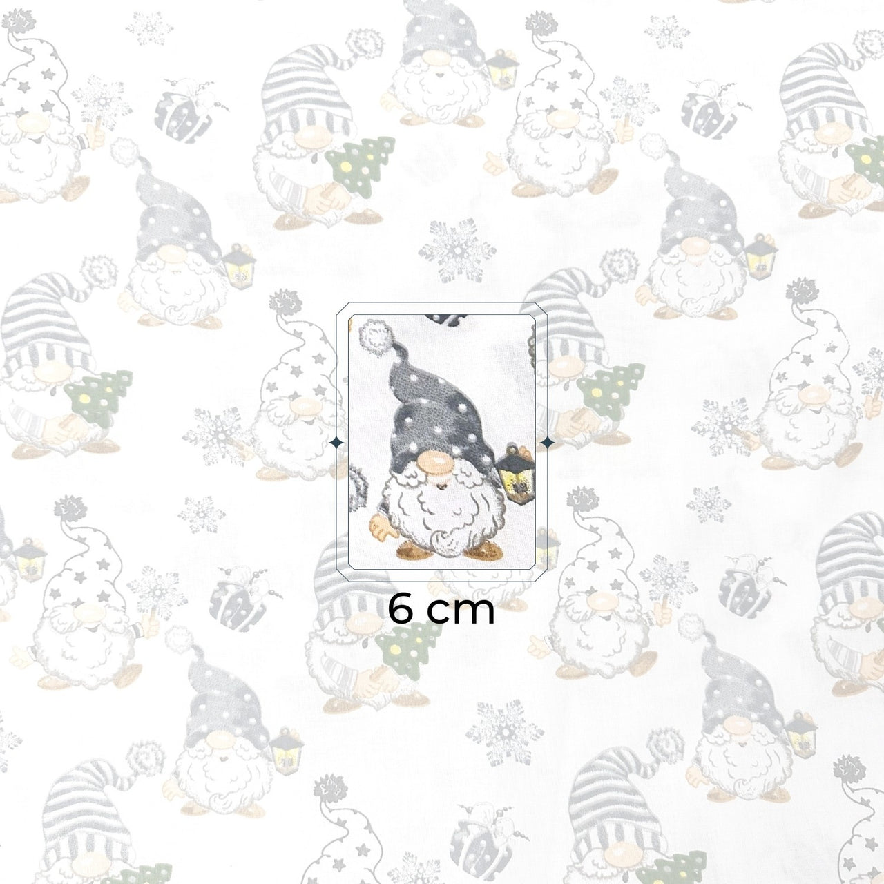 Cotton Fabric - Christmas Gnomes and gadgets