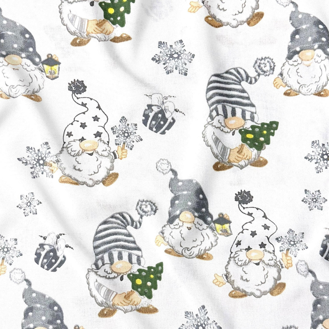 Cotton Fabric - Christmas Gnomes and gadgets