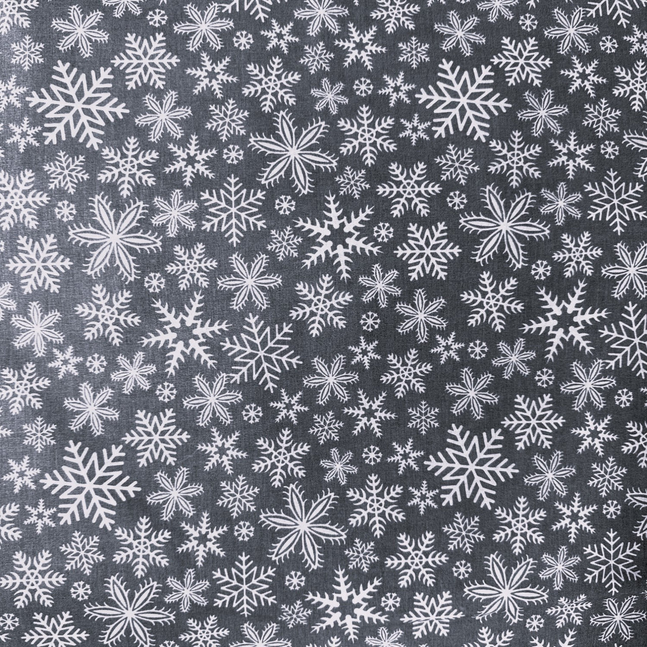 Cotton Fabric - Christmas Grey Snowflakes