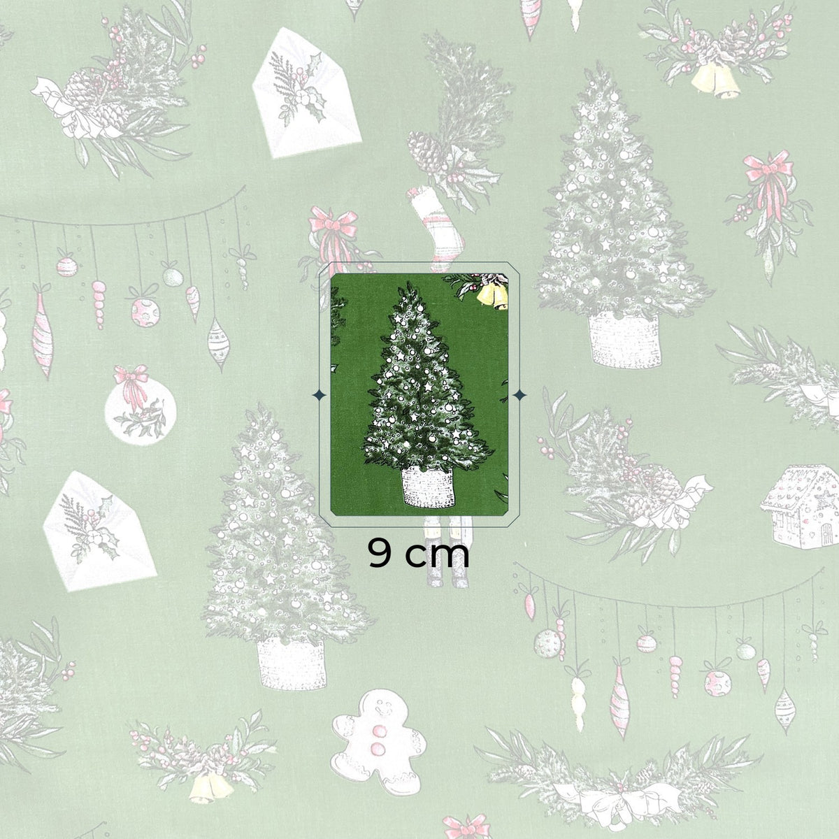 Cotton Fabric - Christmas Nutcracker, Green